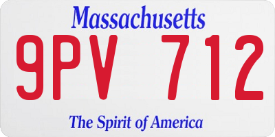 MA license plate 9PV712