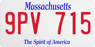 MA license plate 9PV715