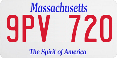 MA license plate 9PV720