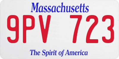 MA license plate 9PV723
