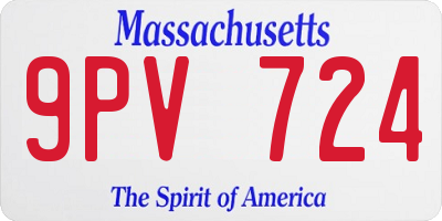 MA license plate 9PV724