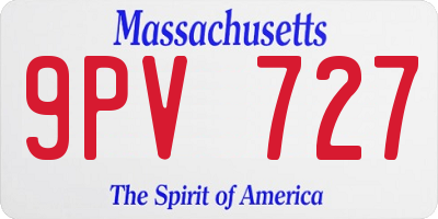 MA license plate 9PV727