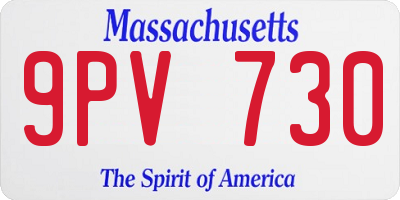 MA license plate 9PV730