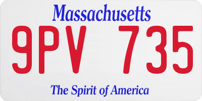 MA license plate 9PV735