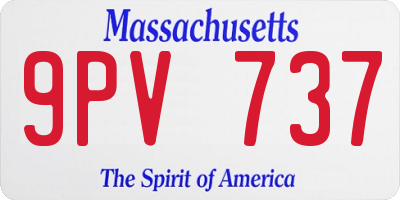 MA license plate 9PV737