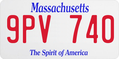 MA license plate 9PV740