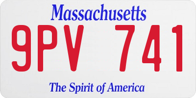 MA license plate 9PV741