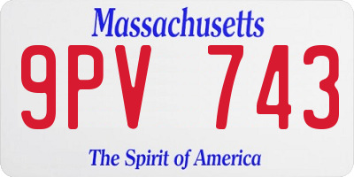 MA license plate 9PV743