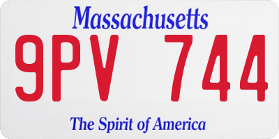 MA license plate 9PV744