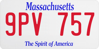 MA license plate 9PV757