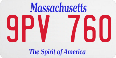 MA license plate 9PV760