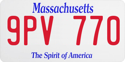 MA license plate 9PV770
