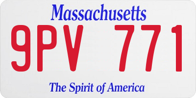 MA license plate 9PV771