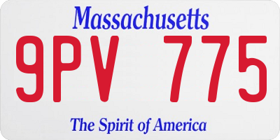 MA license plate 9PV775