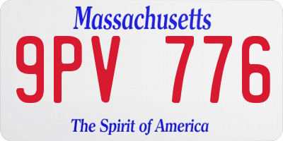 MA license plate 9PV776