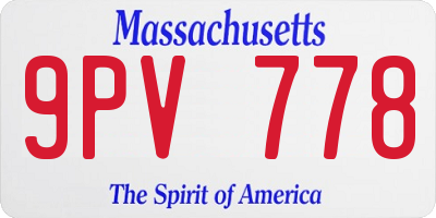 MA license plate 9PV778