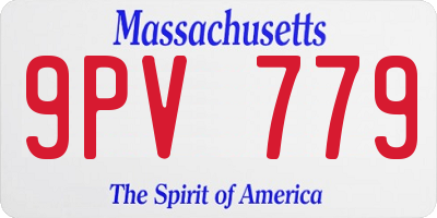 MA license plate 9PV779