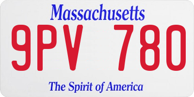 MA license plate 9PV780
