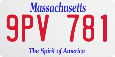 MA license plate 9PV781