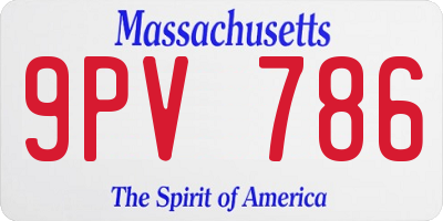 MA license plate 9PV786
