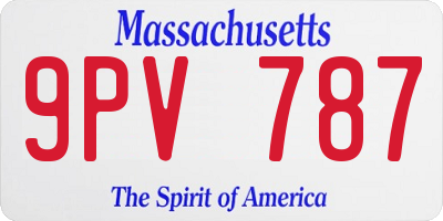 MA license plate 9PV787