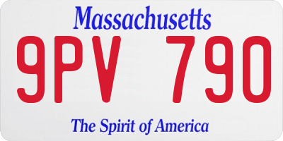 MA license plate 9PV790