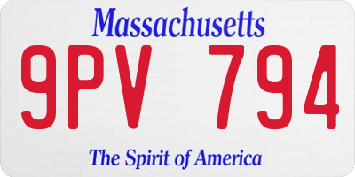 MA license plate 9PV794