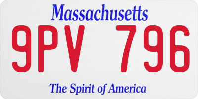 MA license plate 9PV796