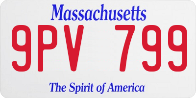 MA license plate 9PV799