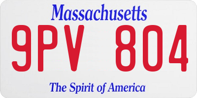 MA license plate 9PV804