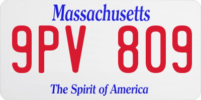 MA license plate 9PV809
