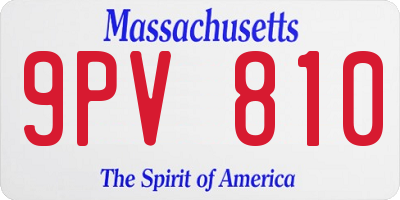 MA license plate 9PV810