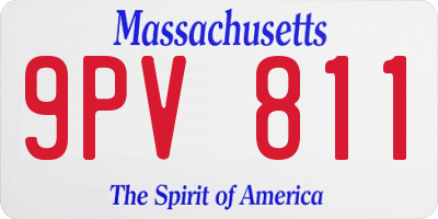MA license plate 9PV811