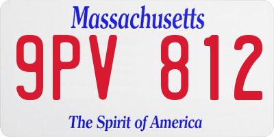 MA license plate 9PV812