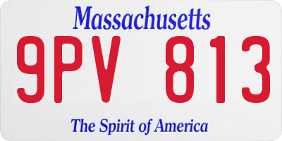 MA license plate 9PV813