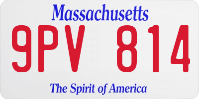 MA license plate 9PV814