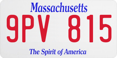 MA license plate 9PV815
