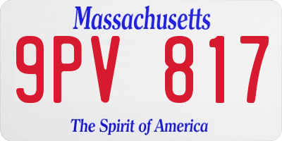 MA license plate 9PV817