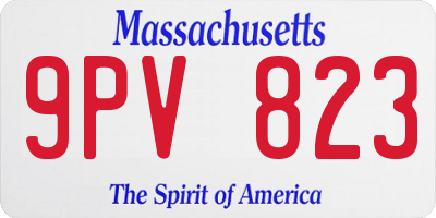 MA license plate 9PV823
