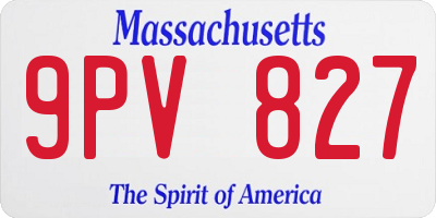 MA license plate 9PV827