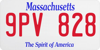 MA license plate 9PV828