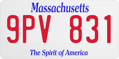 MA license plate 9PV831