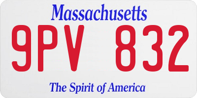MA license plate 9PV832