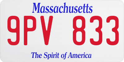 MA license plate 9PV833