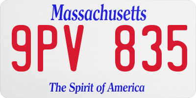 MA license plate 9PV835