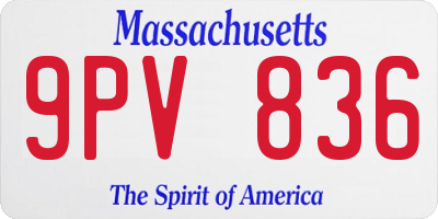 MA license plate 9PV836