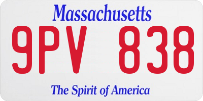 MA license plate 9PV838
