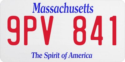MA license plate 9PV841