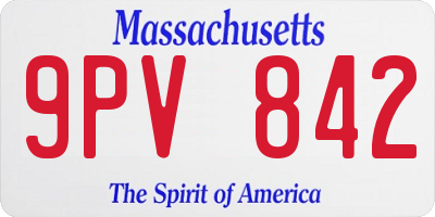 MA license plate 9PV842