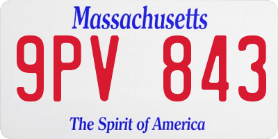 MA license plate 9PV843